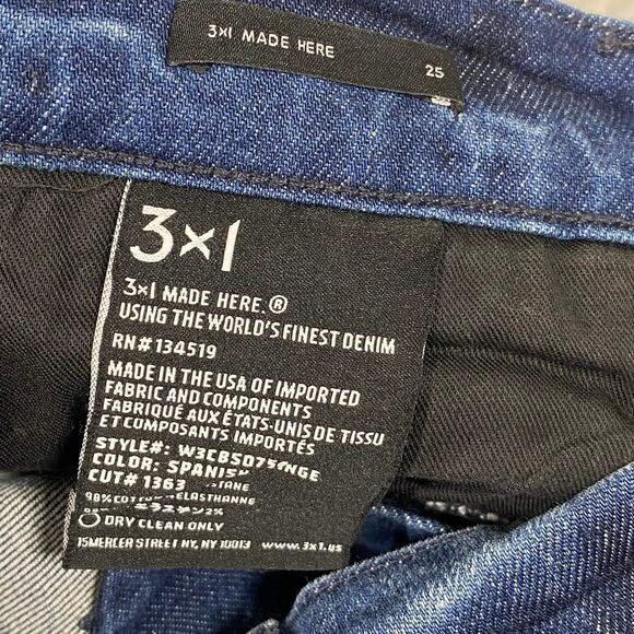 3X1 Higher Ground Crop Spanish Fringe Blue Jeans Western Country Size 25 - Picture 4 of 8